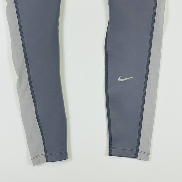 Nike Dri-Fit Grey Mesh Side Panels Compression Pull On Leggings Womens Sz Small - Picture 8 of 9